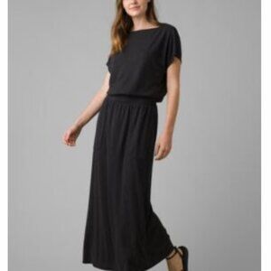prAna Cozy Up Recycled Hemp Blend Skyland Dress w/ Pockets Small Gray/Black EUC
